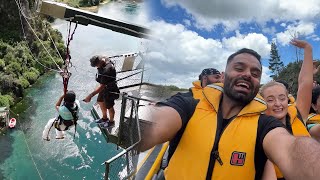 THIS WAS HONESTLY SUPER SCARY Bungy Jumping 44M High Swing amp Jetboating 😱 [upl. by Pudens]