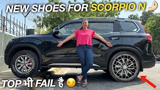 INSTALLED NEW ALLOYS AND BEST TYRES IN OUR SCORPIO N 🔥 [upl. by Ettener]