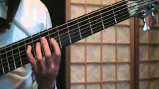 Six string bass Major patterns across the neck [upl. by Allys]