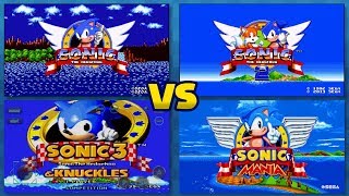 Sonic Mania vs Sonic 1 2 3 CD amp Knuckles ALL COMPARISONS [upl. by Arikahc]