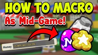 How To MACRO As MIDGAME Best Settings  Roblox Bee Swarm Simulator [upl. by Aronas]