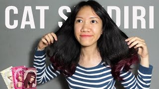 TUTORIAL Cara Mewarnai Rambut Sendiri  PinkWine Red How to Dye Your Hair at Home [upl. by Riba]