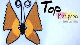 Top Mariposa Todas las Tallas CROCHET [upl. by Ion602]