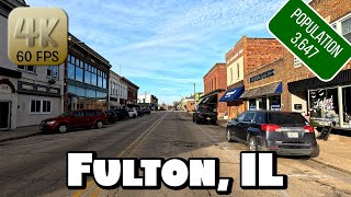 Driving Around Small Town Fulton Illinois in 4k Video [upl. by Alaunnoif436]