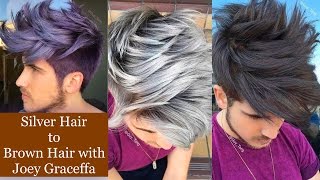 Silver Hair to Brown Hair with Joey Graceffa [upl. by Silvio]