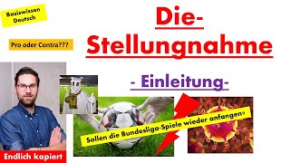 Deutschprüfung  Einleitung Stellungnahme  Abschlussprüfung Deutsch [upl. by Lyn332]