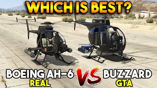 GTA 5 BUZZARD VS REAL AH6  WHICH IS BEST [upl. by Opportina]