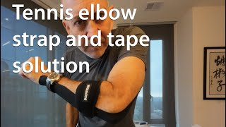 Tennis elbow approach using KT tape and strap [upl. by Karwan294]