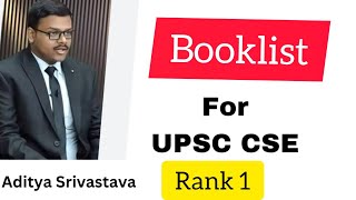 Booklist for UPSC prelims exam  Aditya Srivastava  Rank 1 [upl. by Therron]