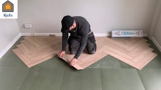 How to Install Herringbone Laminate Flooring  Sideways [upl. by Cassidy]