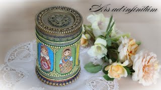 Recykling Pudełko w stylu rustykalnym  Recycling Rustic style box Decoupage Tutorial [upl. by Lattimer]