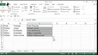 Excel Split First Name and Last Name Then Reconnect them [upl. by Solon928]