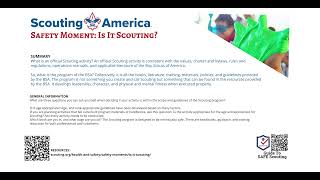 November 2024 Roundtable Safety Moment Is It Scouting [upl. by Norven762]