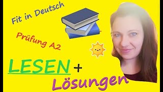 A2 Prüfung LESEN mit Lösungen Fit in Deutsch👍📓 [upl. by Hgieliak]