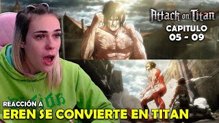 EREN SE CONVIERTE EN TITAN  REACCIÓN A ATTACK ON TITAN POR PRIMERA VEZ  05  09 [upl. by Pilihp732]