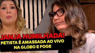 AGORA Janja foge pela porta dos fundos da Globo após ser amassada ao vivo Deu pena da petista [upl. by Gnas]