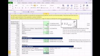 Excel 2013 Statistical Analysis 49 Create Confidence Intervals Sigma Known ZScore 3 Methods [upl. by Peter]