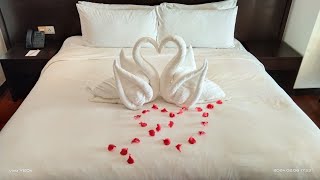 How To Make SwanHow To Make Romantic DecorationTowel Folding ArtHousekeeping DecorationsVlog [upl. by Cadmann830]