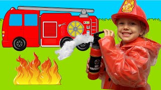 Canción de bombero  Firefighters fire truck song  Alex and Nastya  canciones para niños [upl. by Semyaj]