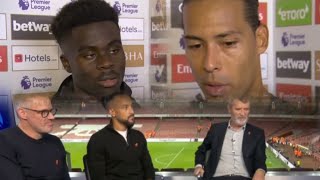 Saka  Van Dijk  Keane  Carragher Walcott Reacts To Arsenal 22 Liverpool [upl. by Sudnor363]