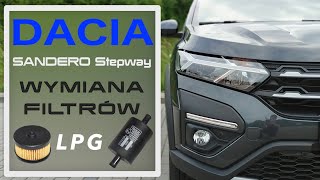 Dacia SANDERO III Stepway 10 tce  WYMIANA FILTRÓW LPG [upl. by Grider]