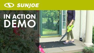 20ViONLTEBLW  Sun Joe 20Amp · 20Volt Cordless BlowerSweeper  Live Demo [upl. by Nnylarat]