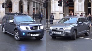 Large Convoy 6x Unmarked Police Cars responding with lights and siren in London [upl. by Hercule]