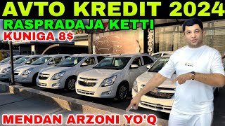 AVTO KREDIT 2024 NARXLAR KESKIN QULADI COBALT 8 GENTRA 9 DAN SINDIRISH BUNAQA BOLADI [upl. by Etterb]