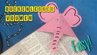 🐘 OLIFANT BOEKENLEGGER MAKEN VAN PAPIER 🐘 BACK TO SCHOOL 🐘 Knutselideeën 🐘 DIY NEDERLANDS [upl. by Adiaz483]