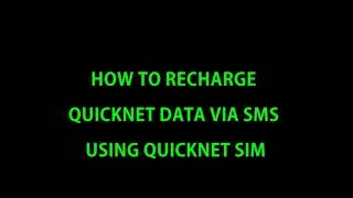 STC RECHARGE QUICKNET DATA VIA TEXT MESSAGE USING DATA SIM [upl. by Baniez799]