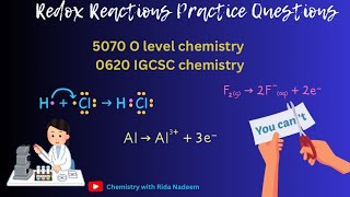 Redox Reactions  O Level  IGCSE  Pastpapers Questions  MCQ Practice ChemistrySimplified9701 [upl. by Jacobsohn]