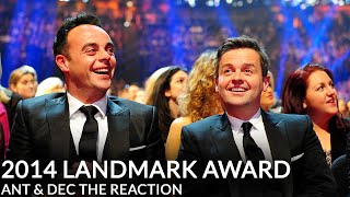 NTA 2014 Landmark Award  Ant amp Dec The Reaction [upl. by Tjon]