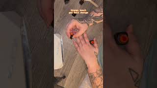 Orange and heart nailart design with gel polish [upl. by Dnama]