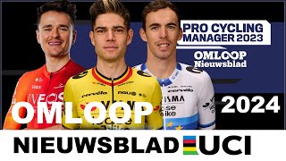 Omloop Nieuwsblad 2024  Van Aert versus   EXT  Pro Cycling Manager 2023 [upl. by Erlond416]