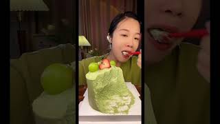 ASMR🍰Eat Matcha Cream Cake🍰 soft and waxy sound 크림 케ց 먹방 MUKBANG Satisfaction [upl. by Mallis631]