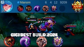 The Best Cici Recommended Build For 2024  Cici With Angela Perfect Duo Pushing Rank  MLBB [upl. by Schurman]