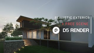 Realistic Exterior Render with D5 Render  Private House 280  Downloadable Project File Included [upl. by Asillem43]