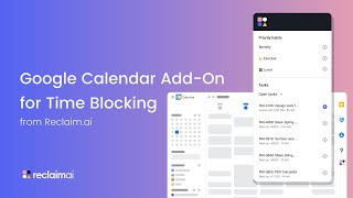 Google Calendar AddOn for Time Blocking  Reclaimai [upl. by Beka]