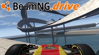 Sky Road Wallride Challenge With a Formula 1 Car  BeamNG Drive Gameplay  Crashes Highlights [upl. by Elkraps]