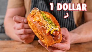 1 Dollar Gourmet Stadium Hot Dogs  But Cheaper [upl. by Draw]