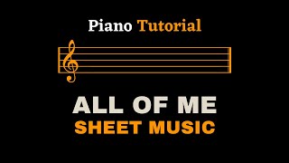 Schmidt  All Of Me  Piano Tutorial Sheet MusicScore [upl. by Wiener]