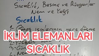 İKLİM ELEMANLARI SICAKLIĞIN DAĞILIŞINI ETKİLEYEN FAKTÖRLER TYT COĞRAFYA 9SINIF COĞRAFYA YKS AYT [upl. by Pickering]