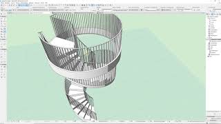 Archicad 21 Wendeltreppe GDL Archicad Geländer verwenden [upl. by Akinek11]