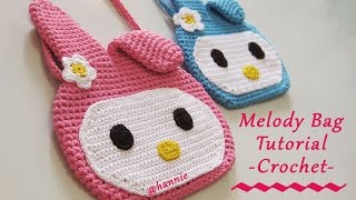 Crochet  Tutorial Tas Rajut Karakter Melody Untuk Anak  Anak with English Subtitles [upl. by Initof448]