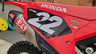 2023 Honda CRF250R Yoshimura RS12 Full Exhaust Installation [upl. by Adnorrahs]