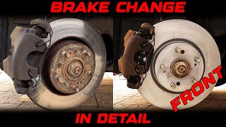 How To Change Replace Front Brake Easy  Without Special Tools [upl. by Aihsotal383]