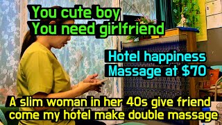 A weird massage shop in Thailand A slim woman in her 40s give friend number for happiness massage [upl. by Agan]