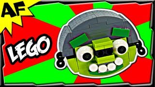 Custom Lego Angry Birds HELMET BAD PIGGIE MOC  Animated Review with Building Instructions [upl. by Anialam137]