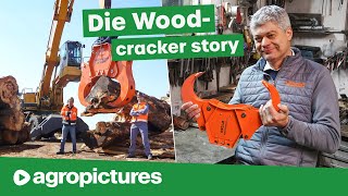 Holz spalten XXL Die Woodcracker story  Westtech Spaltzange Baumschere Roderechen Wurzelschere [upl. by Elspet]