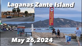 LAGANAS ZANTE  May 262024  SUMMER 2024  Laganas Beach  Beautiful Night [upl. by Bevin]